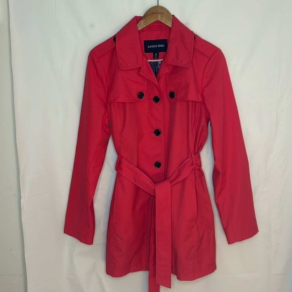 Lands End trench coat women’s size 10-12 medium Dark Academia vintage classic